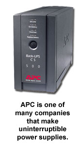 APC is one of many companies that make uninterruptible power supplies.