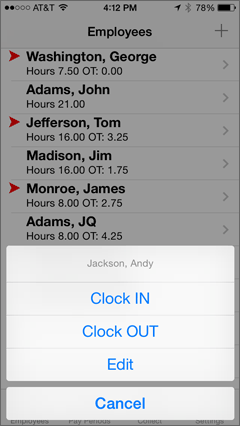 Clock In and Out Employee screenshot