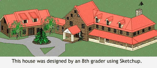 This house was designed by an 8th grader using Sketchup